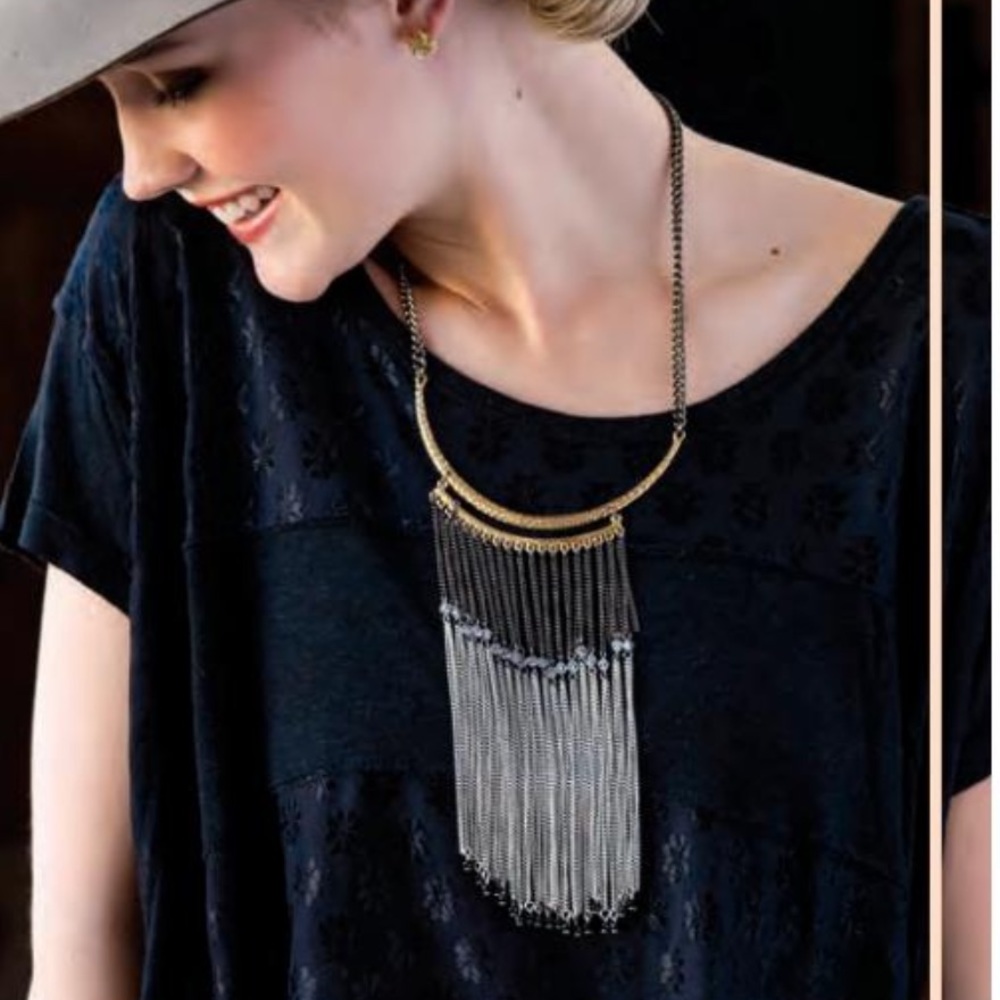 Park lane Jewelry- Mix metal fringe bib necklace